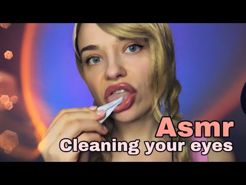 ASMR - Something in your eye | Cleaning your eyes with random things and spit painting