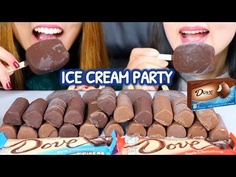 ASMR DOVE CHOCOLATE ICE CREAM PARTY 초콜릿 아이스크림 리얼사운드 먹방 アイスクリーム 冰淇淋 kem que | Kim&Liz ASMR