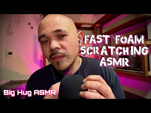 High speed foam mic scratching⚡️cover pumping + breathy whispers for tons of tingles