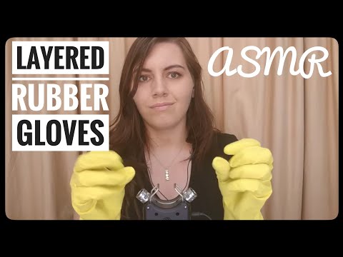 Layered Rubber Kitchen Gloves ASMR