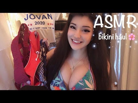 ASMR ♡ Bikini Haul (Fabric Sounds & Whispering)