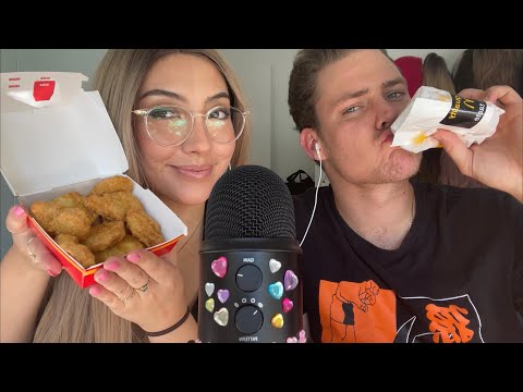 ASMR reacting to your assumptions about us 😅❤️ McDonald’s mukbang with my boyfriend ~20k special!!~