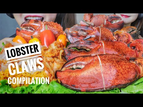 ASMR EATING LOBSTER CLAWS COMLIPATION , EATING SOUNDS | LINH-ASMR