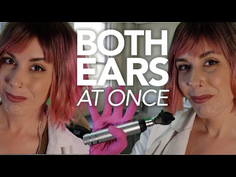 ASMR | Intense Double Otoscope: Ear to Ear Layered Ear Exam (Twin Effect)