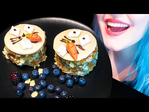 ASMR: Cute Easter Bunny Carrot Cakes ~ Relaxing Eating Sounds [No Talking|V] 😻