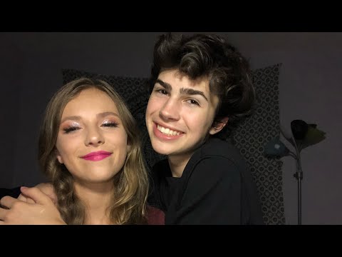 ASMR- Q&A with my sister!! (Doing her makeup, Whispers, Tingles)