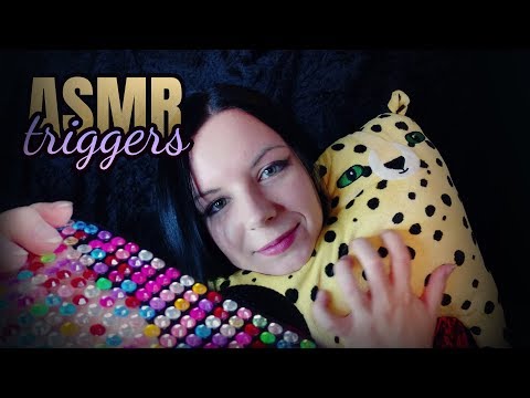 ASMR | Triggers: plushie, rhinestones, jewellery, whispering go to sleep