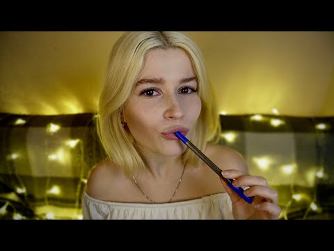 ASMR pen noms 😋 Chewing, biting, nibbling, mouth sounds, teeth tapping for 100% tingles ✨