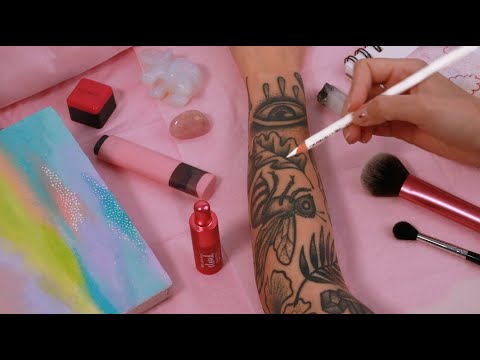 ASMR Tracing My Tattoos & Colouring Them In (Whispered) Chatting About My Sleeve