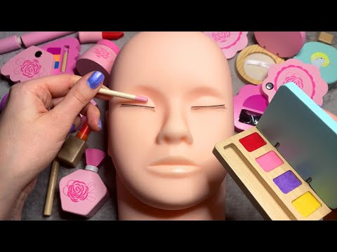 ASMR Wooden Makeup on Mannequin (Whispered) #2