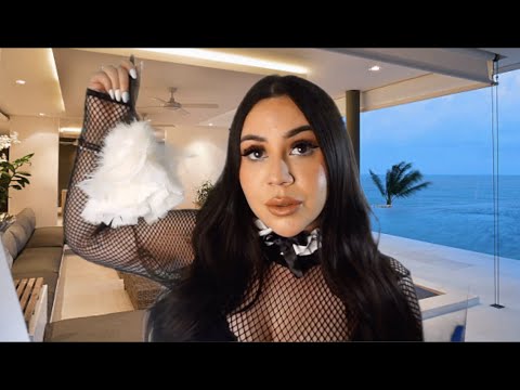 ASMR French Maid helps you relax - Fabric scratching and plucking negativity