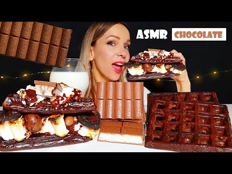 EATING: ASMR CHOCOLATE Waffle Nutella & Maltesers | Chocolate Desserts Mukbang