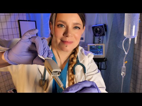 ASMR Hospital Full Body Exam for Clinical Trial | Hooking You Up to the Monitor, IV