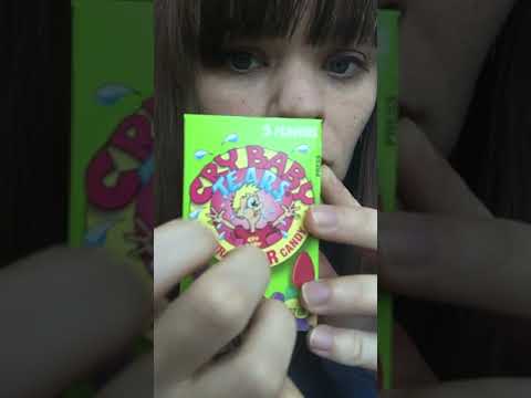 ASMR CRY BABY SOUR candy box TAPPING tippy tap fingers satisfying sounds #shorts