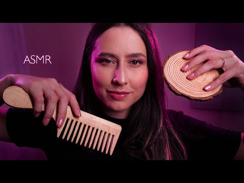 ASMR Wooden Triggers 💤 relaxing visuals, tingly tapping, wooden comb, +