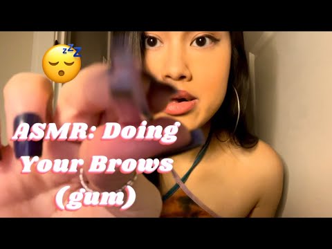 ASMR: Friend Does Your Eyebrows Roleplay | Plucking , Cutting and Brushing Sounds | Gum Chewing 💤