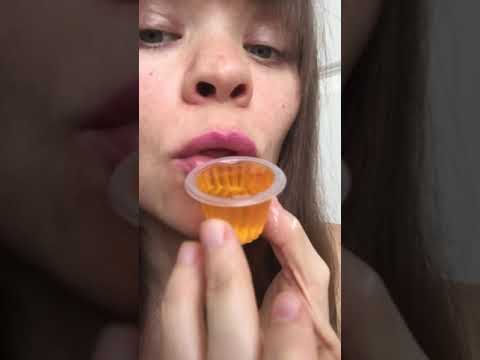 ASMR 🍊 Jelly Tongue SCOOP jellycup fruit snack satisfying mouth sounds #shorts