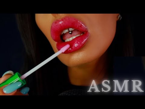 ASMR - Lipgloss Application 💋Wet Mouth Sounds w/ No Talking