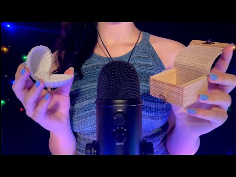 ASMR - Scratching & Tapping on Tiny Boxes (Wood & Velvet Sounds) [No Talking]