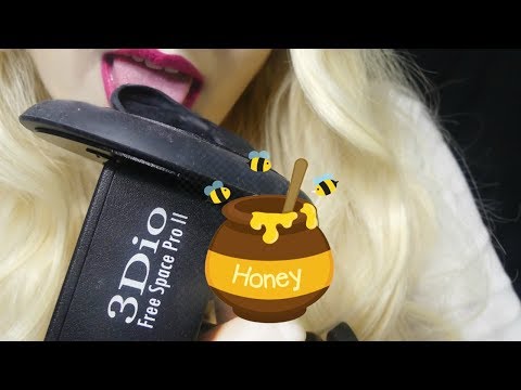 ASMR 3Dio Licking Honey Off Your Ears + Ear Eating Sounds{Eating Sounds} 🍯👂