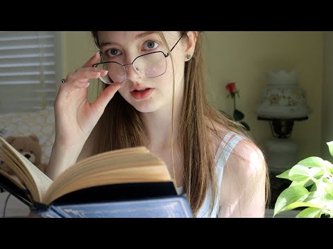 ASMR Reading a Book with You 📚 (page turning, inaudible whispers, cicadas)