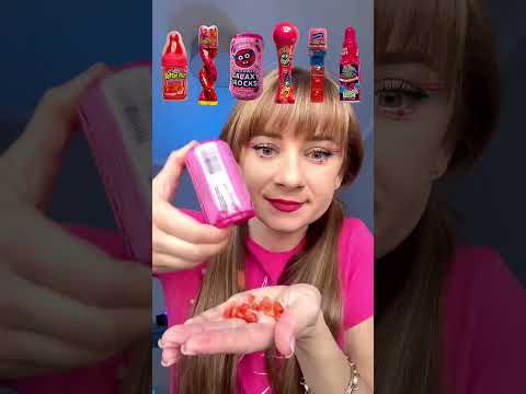 ASMR Eating Only Pink Candy Roller, Spray, Lollipop #shorts