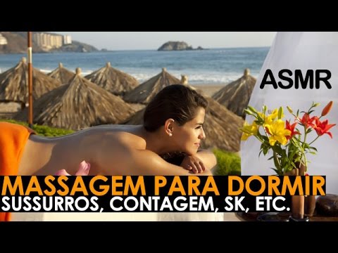 ASMR massagem para dormir, sussurros, sk, contagem regressiva SEM MÚSICA (Português / Portuguese)