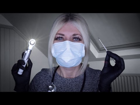 ASMR Ear Exam & Ear Cleaning Home Visit with Medical Exam - Otoscope, Fizzy Drops, Picking, Gloves