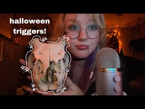 ASMR halloween triggers 🦇👻 — scratching, tapping, mouth sounds, trigger words