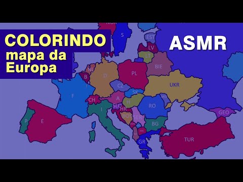 ASMR COLORINDO MAPA DA EUROPA