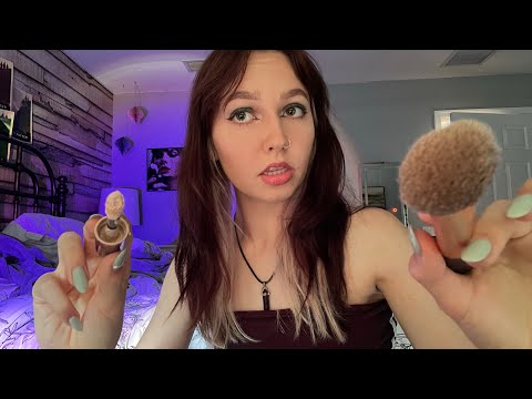 ASMR | TOXIC friend does your makeup 💄🎙️ (mouth sounds, brushing, + more)