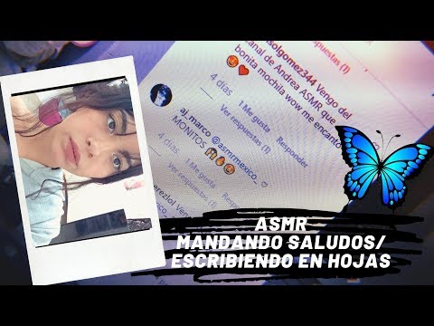 ASMR/ MANDANDO SALUDOS/ Anotando tu nombre en papelitos💌/ Andrea ASMR 🦋