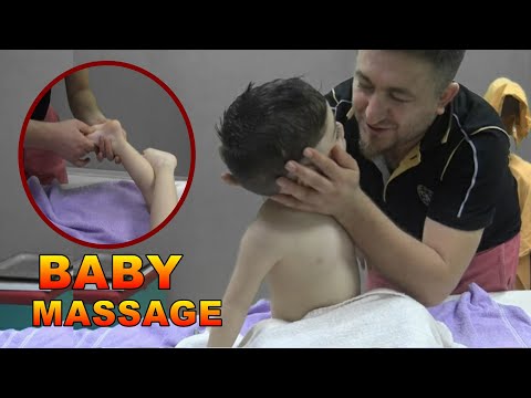 ASMR TURKISH MASSAGE BARBER : baby body , foot , back , head massage= BEBEK KAFA SIRT AYAK MASAJI