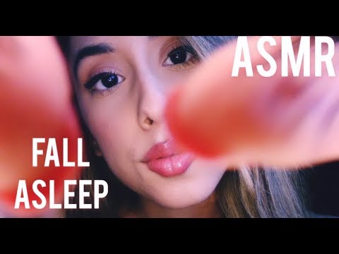 ASMR WIFE HELPS YOU FALL ASLEEP RP [Plays with your lashes, Lashes are shown !] FT Gum Chewing!
