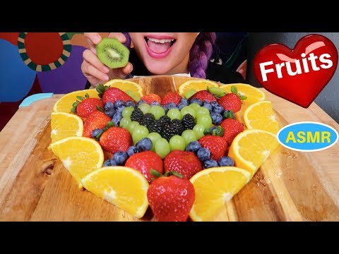 ASMR ❤️FRUIT HEART for Valentine’s day. Fruits Platter| 하트 모양 과일 리얼사운드 먹방 CURIE. ASMR