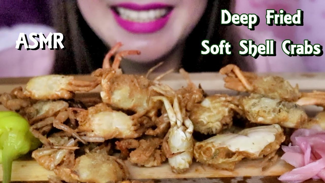 ASMR Deep Fried Soft Shell Crabs Eating No Talking