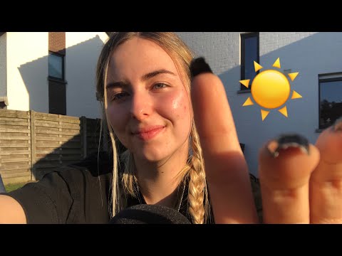 ASMR Outside (positive affirmations, mic scratching, hand movements)