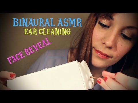 ASMR ☾ Binaural Ear Brushing & Cleaning + Face Reveal