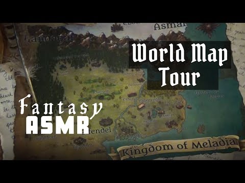 ASMR Fantasy Roleplay | World Map Tracing and Stories | Soft-Spoken | History and Magic