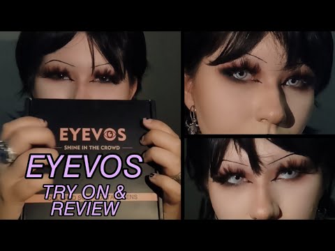 ASMR | trying on Eyevos colored contact lenses for dark/brown eyes