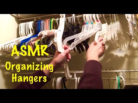 ASMR Organizing closet hangers, sounds to help you sleep. (No talking)
