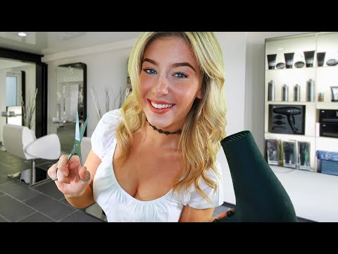 ASMR A TINGLE INDUCING BLOW DRY & HAIR CUT! ✂️ Salon Hairdresser Roleplay