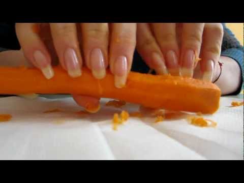 ASMR: filleting a carrot with my nails - (video 26)