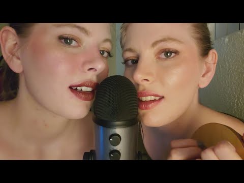 ASMR | Twins! Layered Sounds (tapping, breath, mouth sounds)