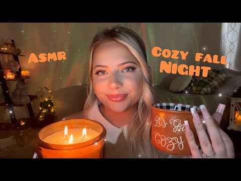 Asmr Cozy Fall Night Vibes 🎃🍂 Apple Cider, Candle Tapping, Relaxing You 👻