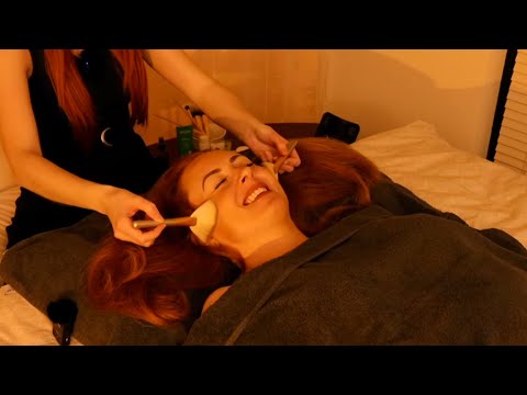 I Gave @WhispersRedASMR The Ultimate ASMR Tingle Treatment | Hair & Face Brushing & Gentle Massage.