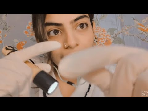 ASMR Eye checkup Roleplay, Latex gloves, light triggers, personal attention