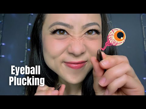 ASMR | CrAzy Lady Plucks Your Eyeballs Out, Fast & Aggressive Plucking, Whispering