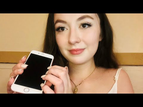 ASMR iPhone tapping (slightly inaudible whispers and tingly sounds)