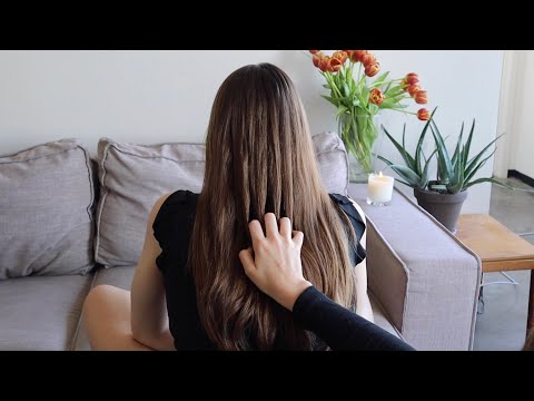 ASMR rhythmic hair play and scratching for intense tingles 😇 (soft spoken)